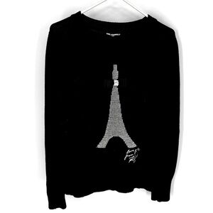Karl Lagerfeld Black Sweater with Iconic Tower Motif